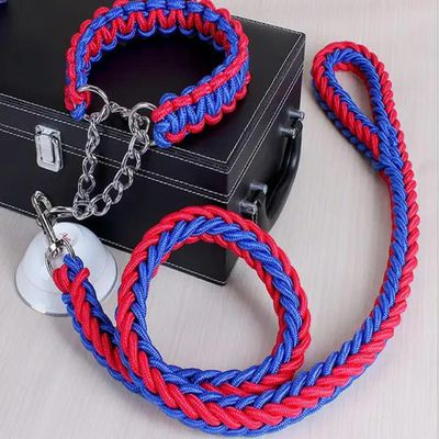 Double-Strand Rope Leash and Collar Set for Large Dogs, 1.2 m, No Box