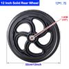12-Inch Rear Wheel Replacement Set for Manual Wheelchairs, 12x1.75 PVC Solid Tires, 1/2-Inch Bearings, Black, 2-Pack view 4