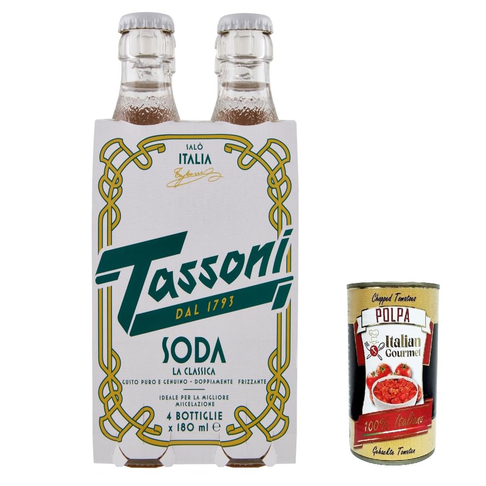 Italian Gourmet La Classica Gassosa, 24 x 180 ml, Italian Lemonade, Glass Bottles