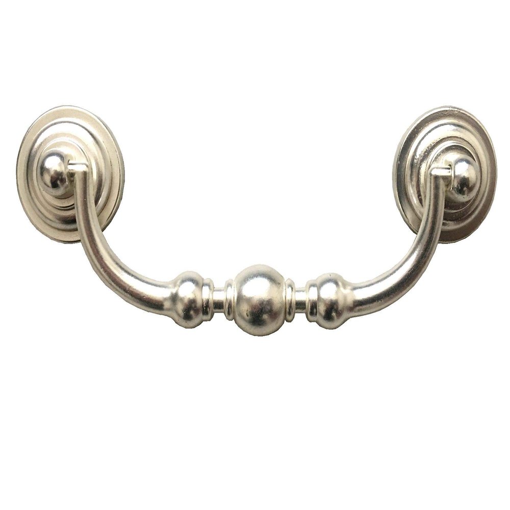 FJYDM 4.25" CC Bail Drawer Pull, Drop Swing Handle, Vintage Look, Shiny Silver