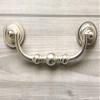 FJYDM 4.25" CC Bail Drawer Pull, Drop Swing Handle, Vintage Look, Shiny Silver view 2