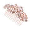 Housoutil Elegant Bridal Hair Comb with Pearls and Rhinestones, Gold-Tone view 1