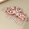 Housoutil Elegant Bridal Hair Comb with Pearls and Rhinestones, Gold-Tone view 3