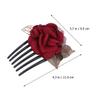Two-Tone Fabric Flower Hair Comb for Updos view 3