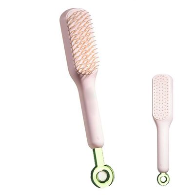Scalp Massage Brush, Tangle-Free Self-Cleaning Detangling Brush (Pink)