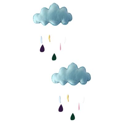 Cabilock 2-Piece Felt Raindrop Nursery Wall Hanging Decor
