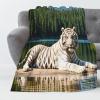 3D Tiger Plush Flannel Blanket, 150 x 200 cm view 2