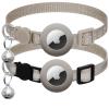 2-Pack AirTag-Compatible Cat Collars with Bells, Reflective Strips, Silicone Holders, and Safety Buckles view 1