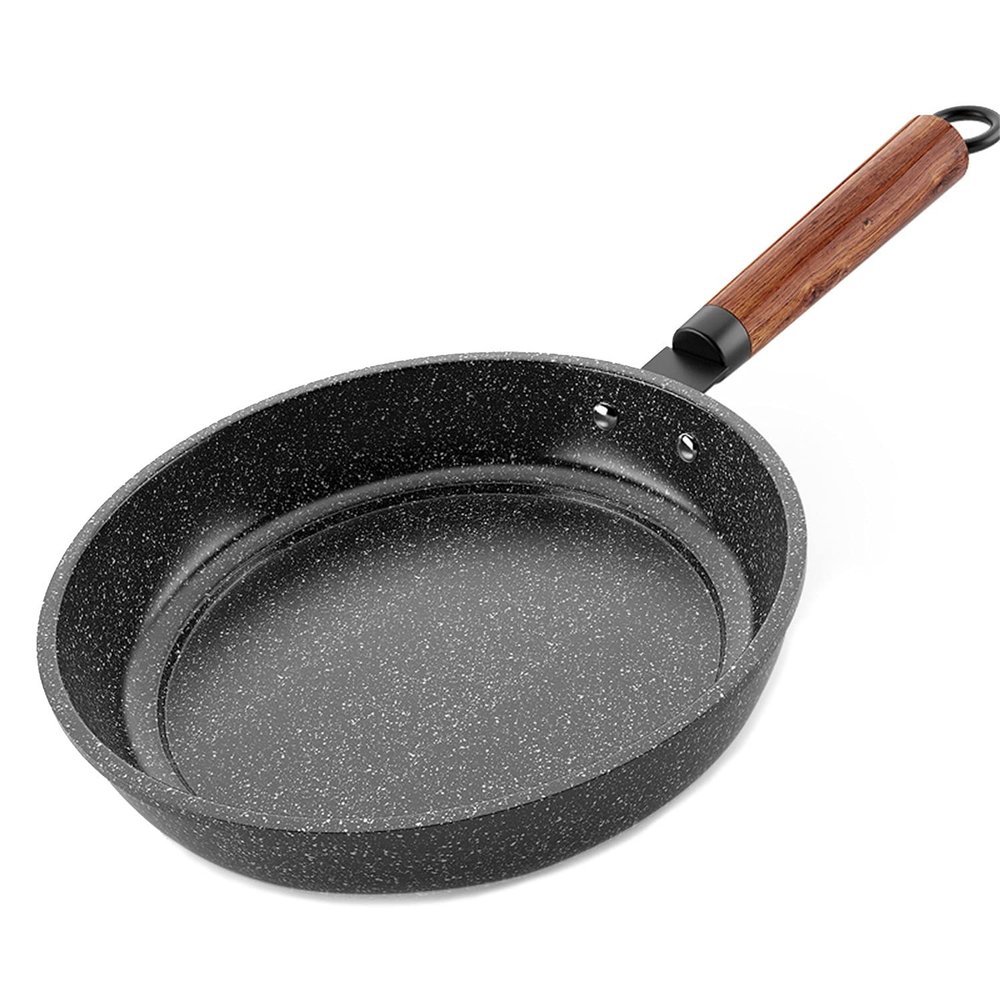 Egg Frying Pan, Cast-Iron Frying Pan, Classic Nonstick Metal-Alloy Frying Pan, Open Frying Pan (Color: Stainless Steel, Size: 28 cm) (Color: Stainless Steel, Size: 30 cm)