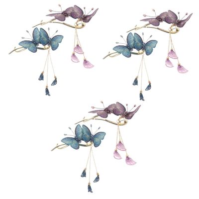 Housoutil 6-Piece Butterfly Hair Clips with Tassels, Colorful Hair Accessories for Women