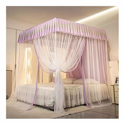 SZITW Purple Bed Canopy Mosquito Net, Soft Durable Canopy for Girls' Rooms, Tent Canopy, 200 x 220 x 200 cm