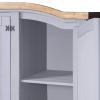 ARKEM Mexican-Style Pine Wood Wardrobe, 3 Doors, Gray view 4