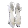 PROMI 18 cm Slim-Heel Ballet High Heels with Ankle Buckle Strap, White, Size 46 view 1