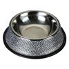 MONOJLY Stainless Steel Pet Food Bowl, for Food and Water, with Rhinestones and Non-Slip Rubber Base, 2 Colors view 1