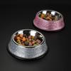 MONOJLY Stainless Steel Pet Food Bowl, for Food and Water, with Rhinestones and Non-Slip Rubber Base, 2 Colors view 3