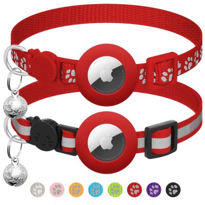 2-Pack Airtag Compatible Cat Collar with Bell