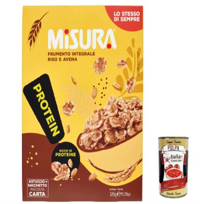 Italian Gourmet Protein Whole-Grain Cereal with Rice and Oats, 3 x 320 g
