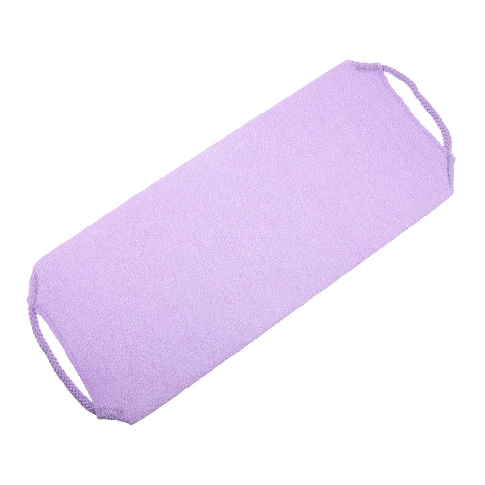 Housoutil Double-Sided Lavender Fabric Shower Scrubber with Pull Rope