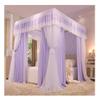 SZITW Bed Canopy Mosquito Net for Single or Double Beds, Purple and White, 180 x 220 x 210 cm view 1