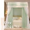 SZITW Bed Canopy Mosquito Net for Single or Double Beds, Purple and White, 180 x 220 x 210 cm view 2