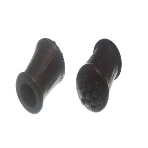2 Black Rubber Walking Cane Tips, 12 mm Inner Diameter