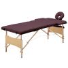 Festnight Folding 2-Zone Massage and Beauty Table, Height-Adjustable, Wine Purple view 1