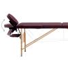 Festnight Folding 2-Zone Massage and Beauty Table, Height-Adjustable, Wine Purple view 3