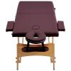 Festnight Folding 2-Zone Massage and Beauty Table, Height-Adjustable, Wine Purple view 4