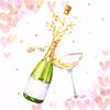 20 Wedding & Love Napkins, Champagne Around Hearts, 33 x 33 cm view 1