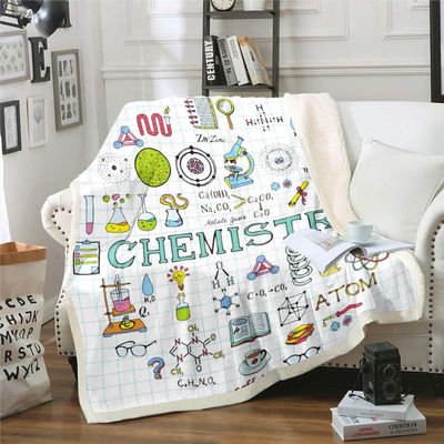 Cuddle Blanket 220 x 240 cm, Alphabet Pattern, Soft Fleece and Flannel Blanket