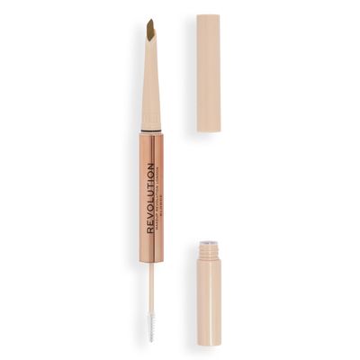 Makeup Revolution Fluffy Brow Filter Duo, Brow Pencil and Eyebrow Gel, Bronde, 1 pc