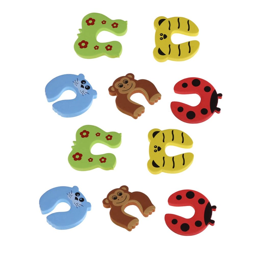 Abaodam Door Stoppers, 10 Pack, EVA Finger Guards with Random Cartoon Designs