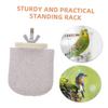 minkissy Bird Stand Platform for Parrots, Natural Wood Claw-Grinding Toy view 3