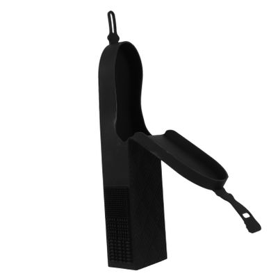 Silicone Makeup Brush Holder with Lid, Black, for Travel