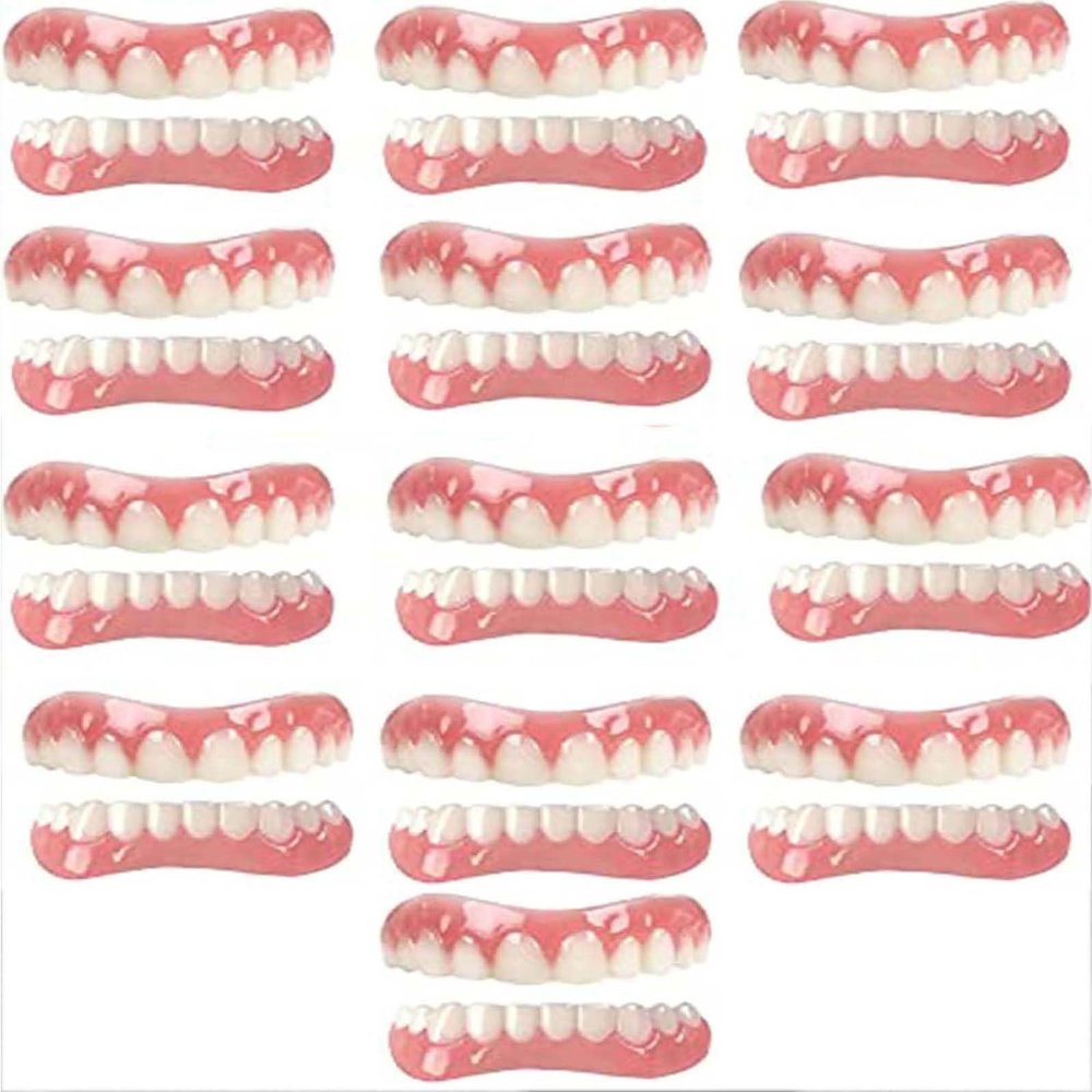Instant Reusable Fake Teeth, Temporary Upper and Lower Veneers, Cosmetic Dental Appliance, Temporary Dentures, 01, 13 Pieces