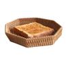 PTATT Rattan and Solid Wood Fruit Basket, Woven Storage Organizer, Brown-M view 1