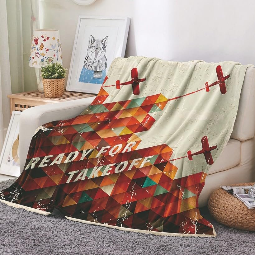 EHOMERY Cozy Blanket for Grandma, Soft Warm Fleece Blanket for Kids, Terrace, Travel and Naps, Orange, 150 x 100 cm