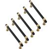 5-Pack Brushed Brass Cabinet Handles, 5 in, Gold view 1