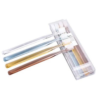 Soft Toothbrushes, 8-Pack, Nylon and Plastic, Crystal Clear