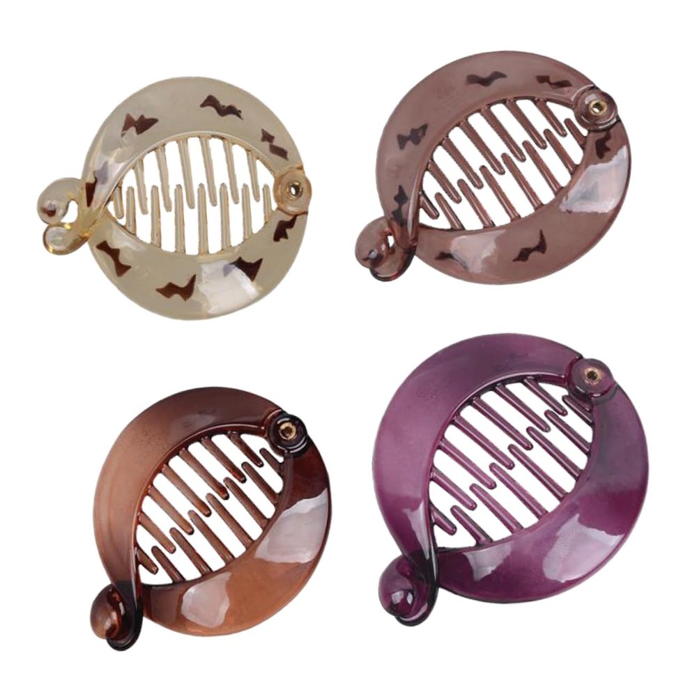 4-Piece Set of Durable Resin Hair Clips, Simple Design