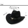 RajoNN Hats National Top Hat, Western Cowboy Hat, Wool Jazz Top Hat, Men's Ethnic-Style Felt Hat, Fall and Winter, Wide-Brim Hat view 2
