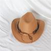 RajoNN Hats National Top Hat, Western Cowboy Hat, Wool Jazz Top Hat, Men's Ethnic-Style Felt Hat, Fall and Winter, Wide-Brim Hat view 3