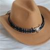 RajoNN Hats National Top Hat, Western Cowboy Hat, Wool Jazz Top Hat, Men's Ethnic-Style Felt Hat, Fall and Winter, Wide-Brim Hat view 4