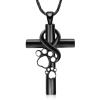 QGJNSGC Cross Urn Necklace for Ashes, Paw Print Cremation Jewelry with Funnel Filler for People, Women, Girls and Pets view 1