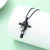 QGJNSGC Cross Urn Necklace for Ashes, Paw Print Cremation Jewelry with Funnel Filler for People, Women, Girls and Pets view 3