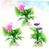 TOPBATHY Aquarium Decorations, 3-Piece Artificial Water Lily Flower Ornaments view 3