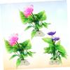 TOPBATHY Aquarium Decorations, 3-Piece Artificial Water Lily Flower Ornaments view 4