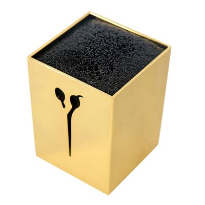 ABS and PET Scissor Storage Box, Gold-Colored, Elegant Design
