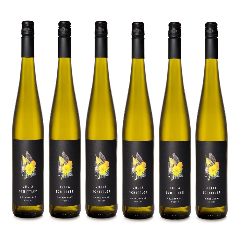 6 x 0.75 L Julia Schittler Charakter Zornheimer Chardonnay Quality Wine from Rheinhessen, Germany, Dry White Wine