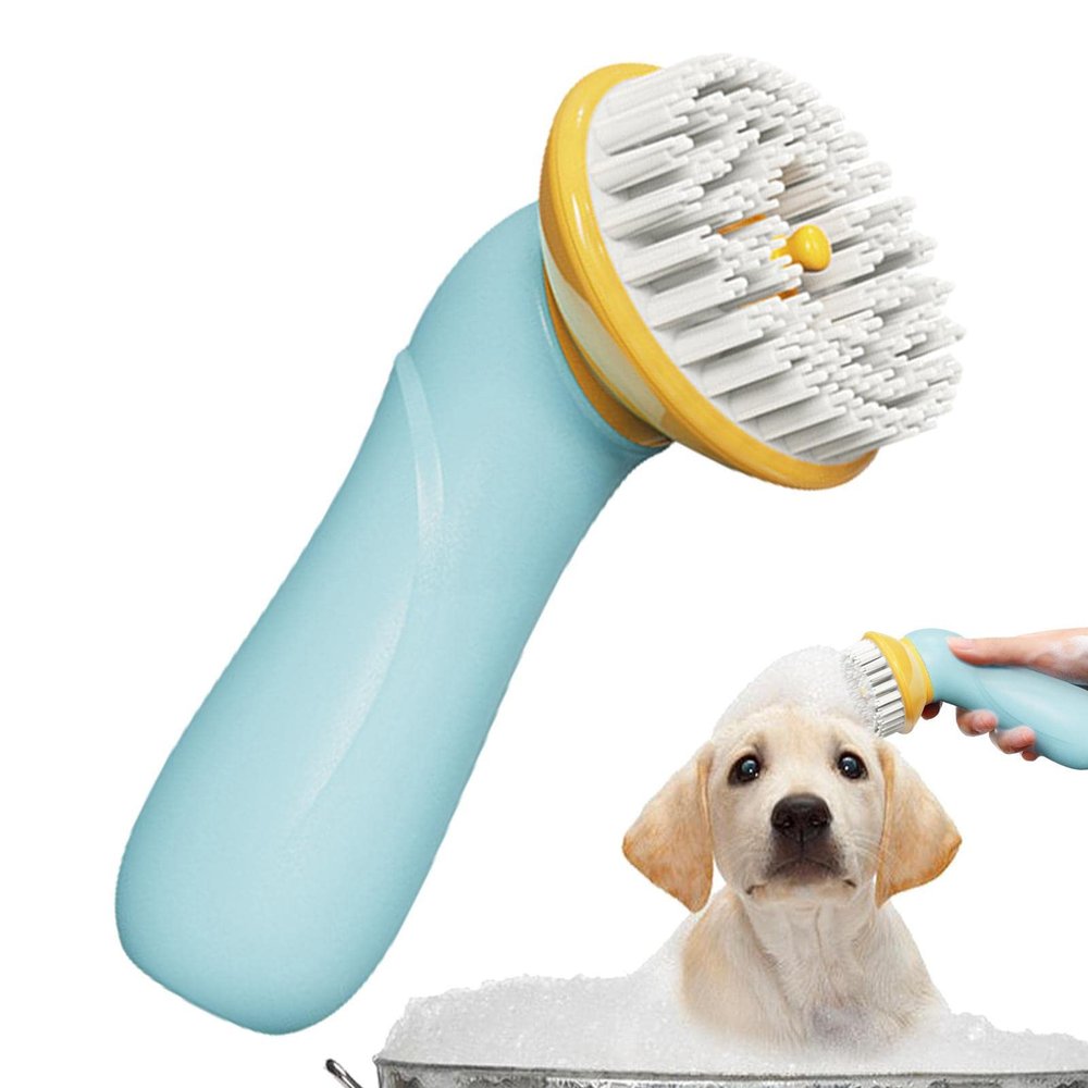Vesone Dog Shampoo and Bath Brush with Soap Dispenser